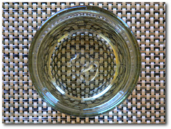 water glass on a placemat