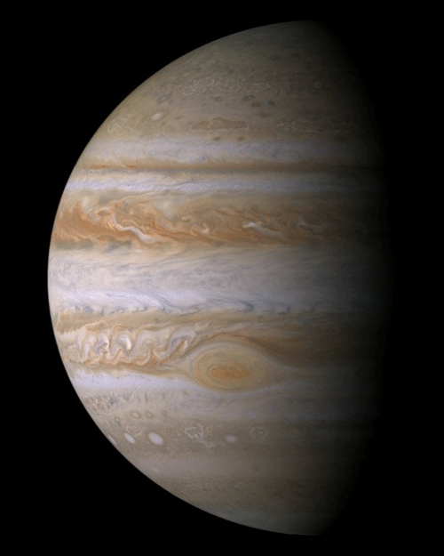 True-color Cassini mosaic of Jupiter