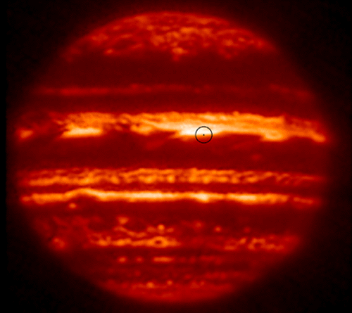 IRTF 5 micron image of Jupiter 
